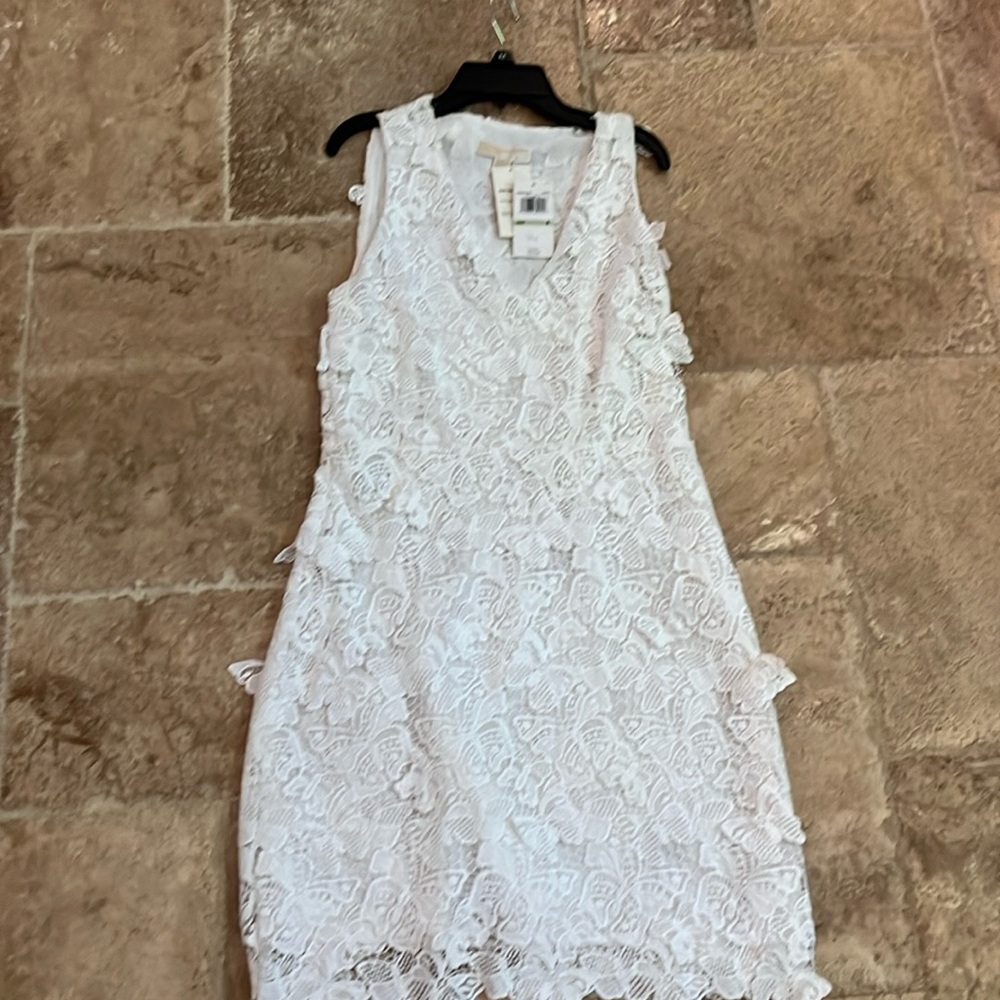 Gorgeous show stopper michael kors 3d butterfly white dress 8